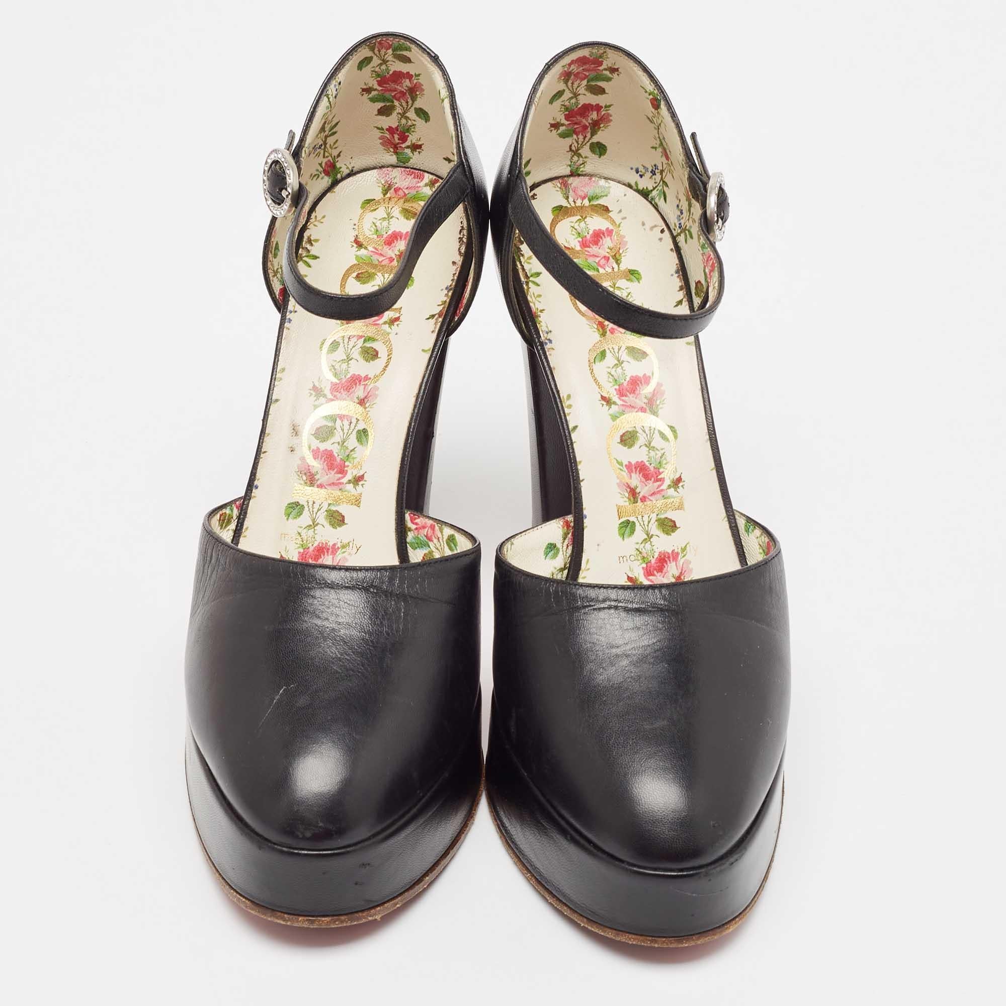 Nero Gucci Pumps Agon Mary Jane in pelle nera misura 36,5 in vendita
