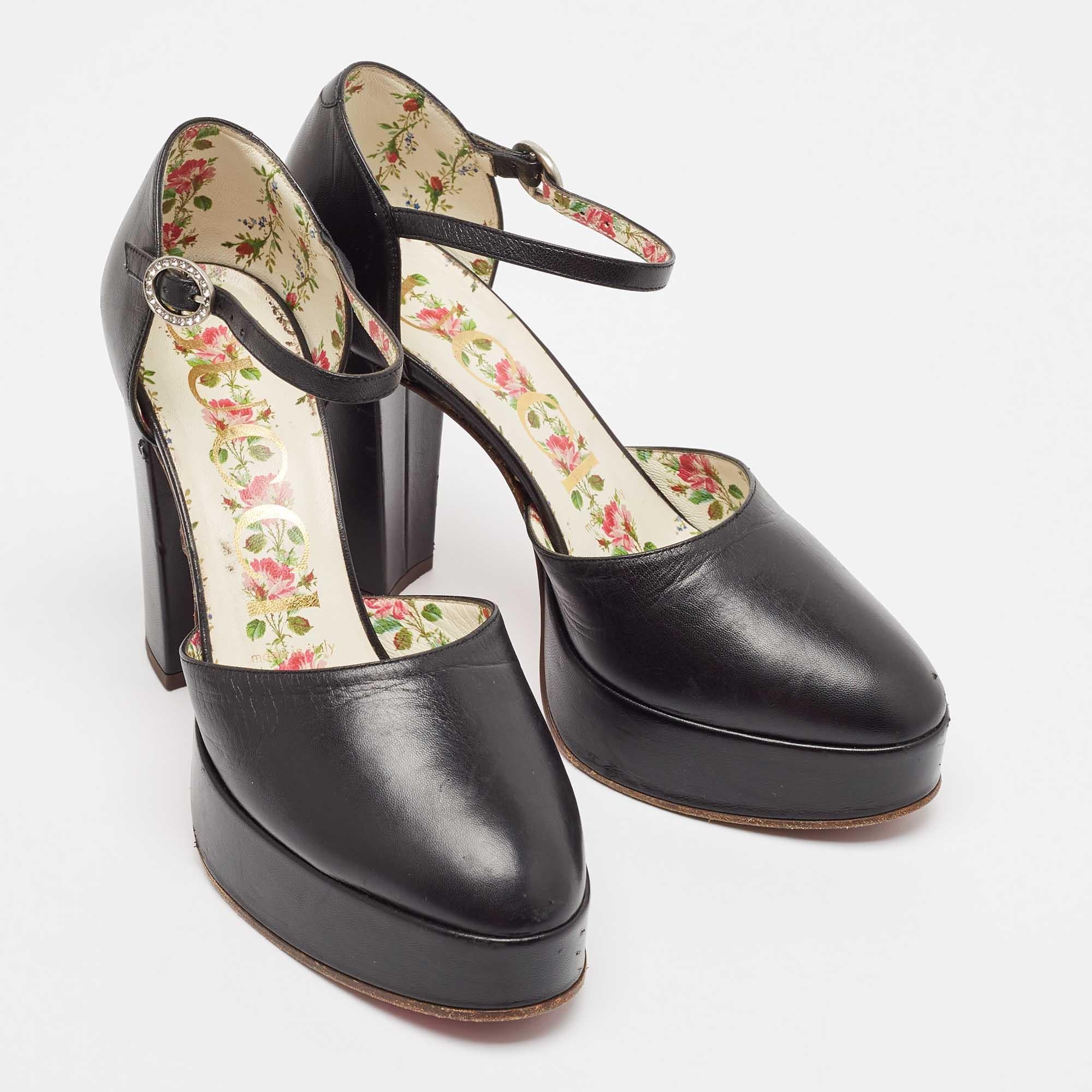Gucci Pumps Agon Mary Jane in pelle nera misura 36,5 In condizioni buone in vendita a Dubai, Al Qouz 2