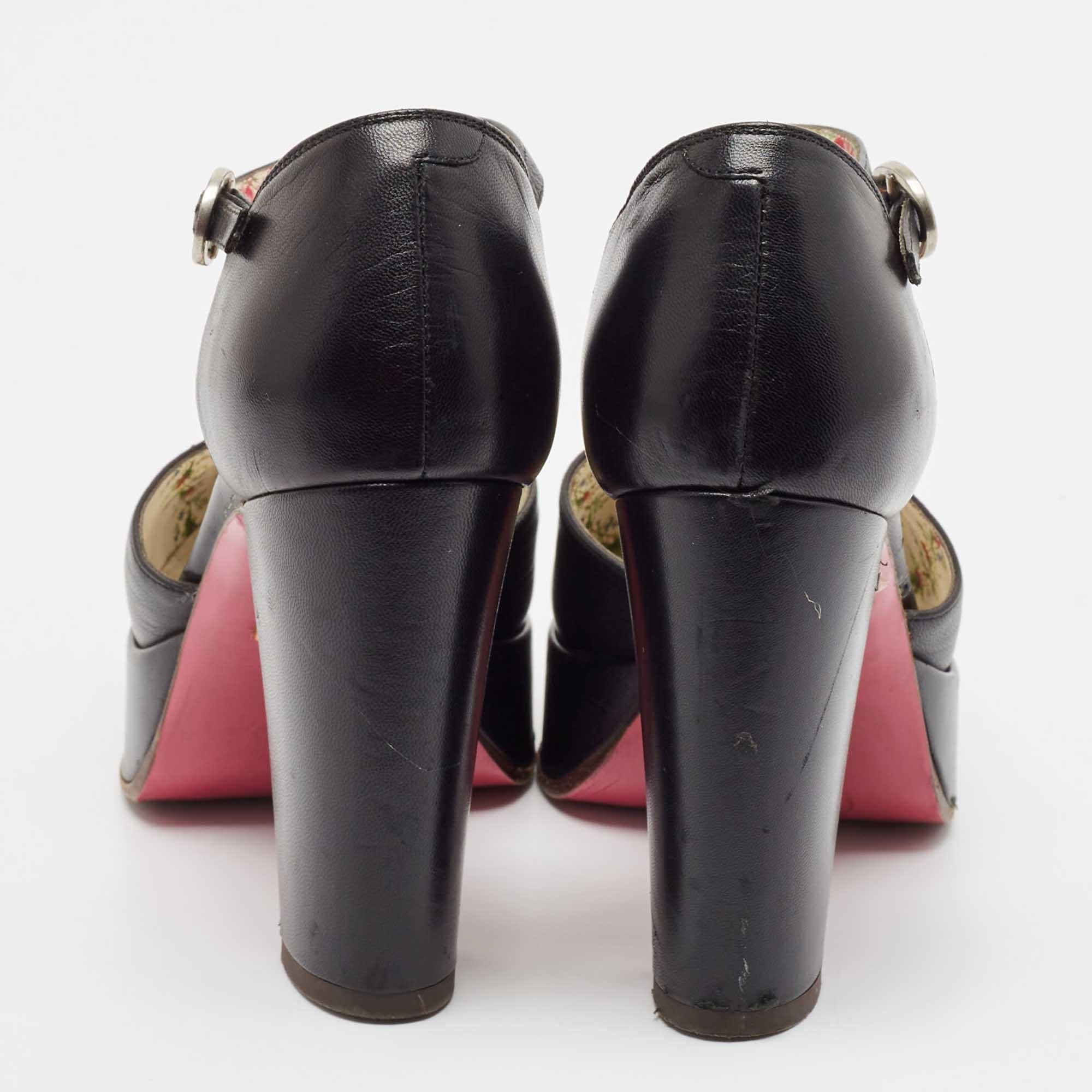 Donna Gucci Pumps Agon Mary Jane in pelle nera misura 36,5 in vendita