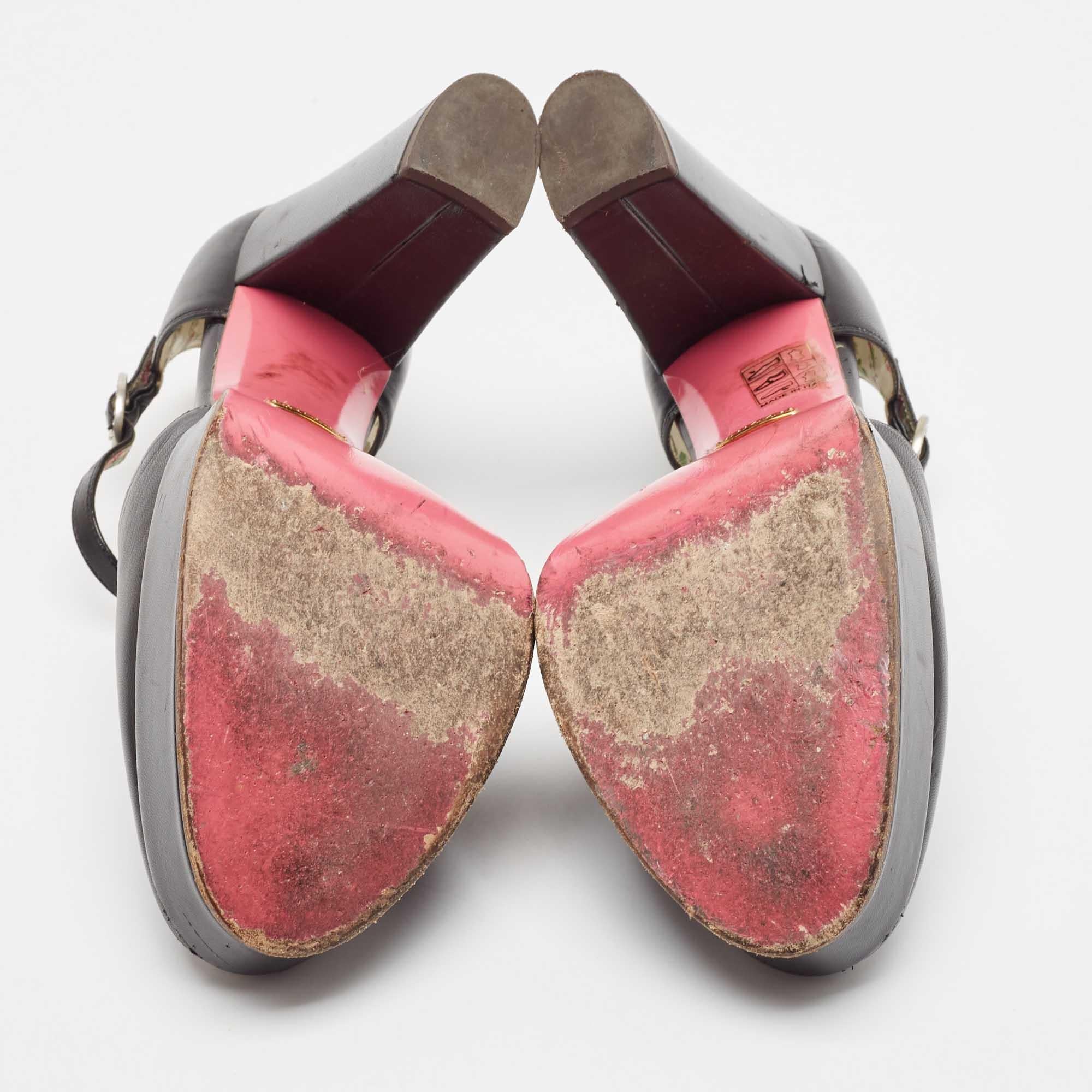 Gucci Pumps Agon Mary Jane in pelle nera misura 36,5 in vendita 1
