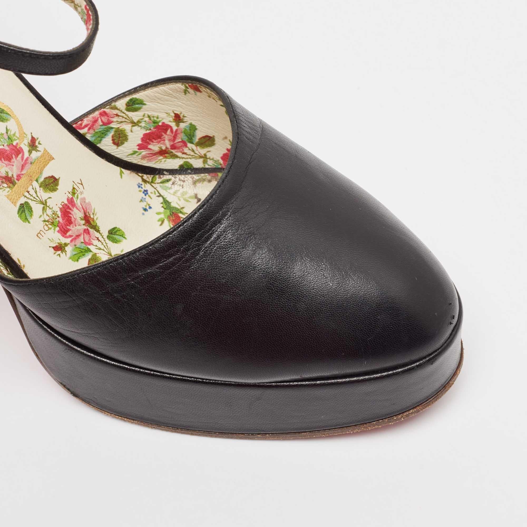 Gucci Pumps Agon Mary Jane in pelle nera misura 36,5 in vendita 2