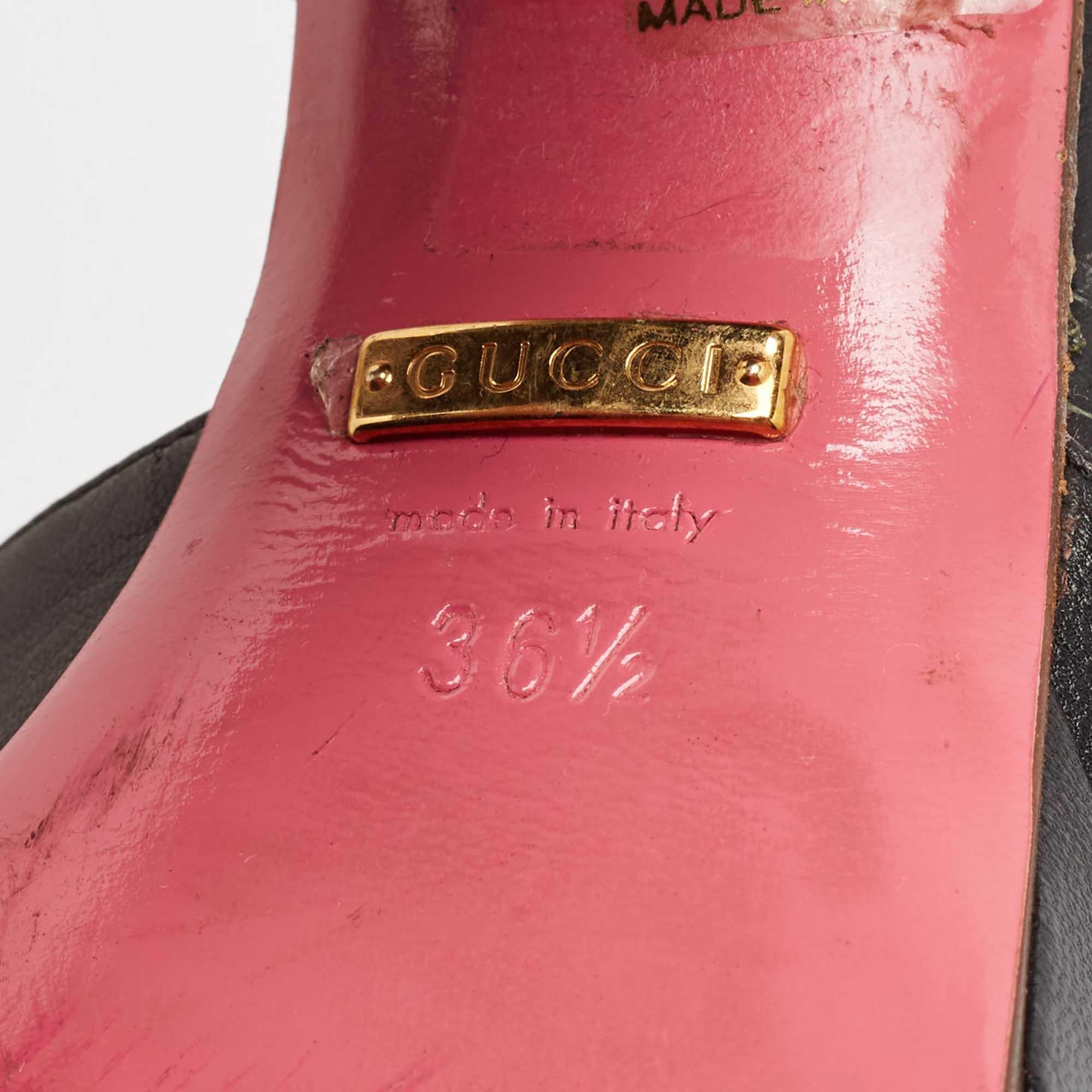 Gucci Pumps Agon Mary Jane in pelle nera misura 36,5 in vendita 3