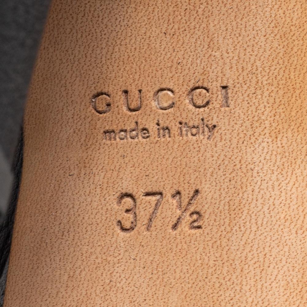 Gucci Black Leather Alexa Platform Knee High Boots Size 37.5 1