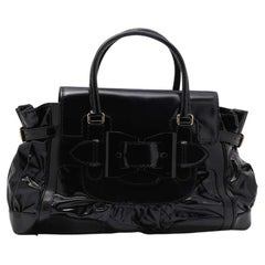 Gucci Große Dialux Queen Tote aus schwarzem Leder und beschichtetem Segeltuch
