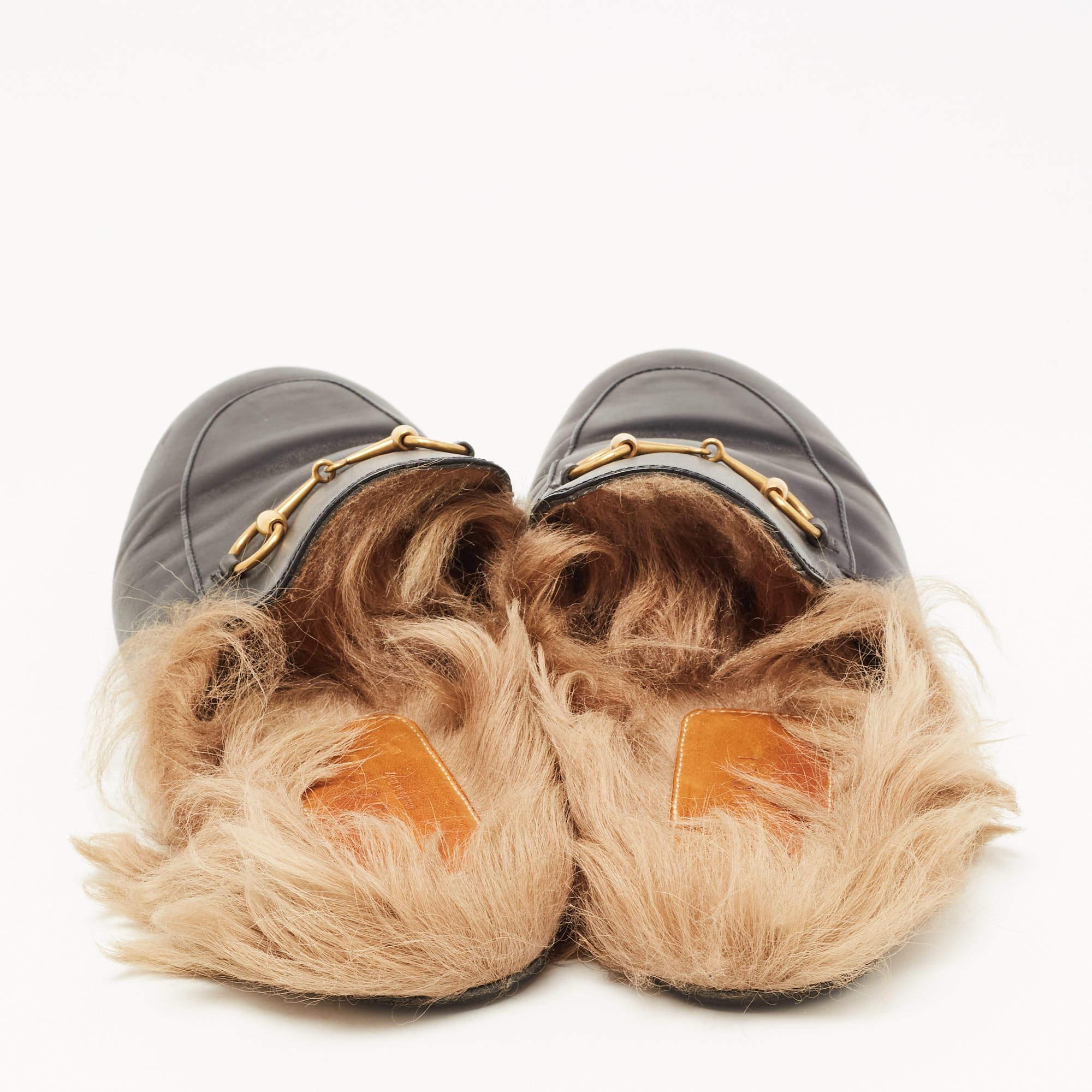 gucci fur loafers