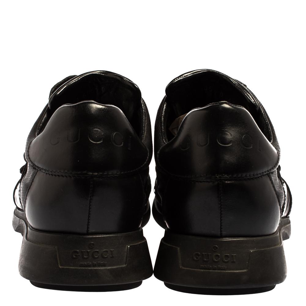 Gucci Black Leather And Mesh Double Velcro Sneakers Size 45 2