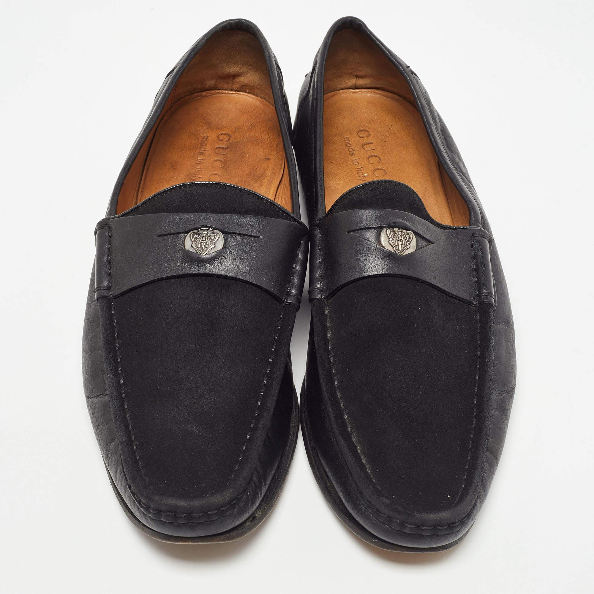 Gucci Mocasines de piel y ante negro Hysteria talla 43 Negro en venta