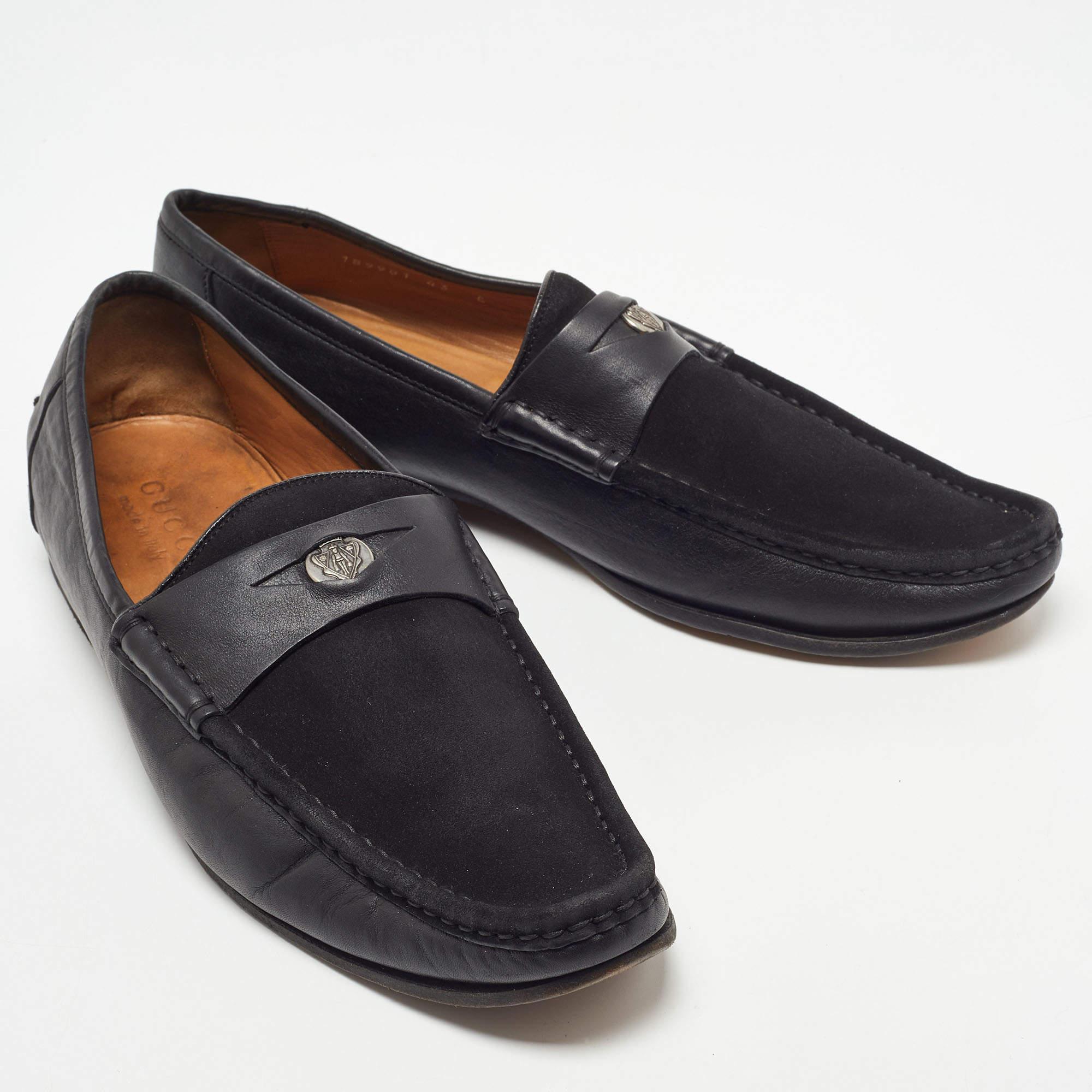 Gucci Mocasines de piel y ante negro Hysteria talla 43 en Bastante bueno estado para la venta en Dubai, Al Qouz 2