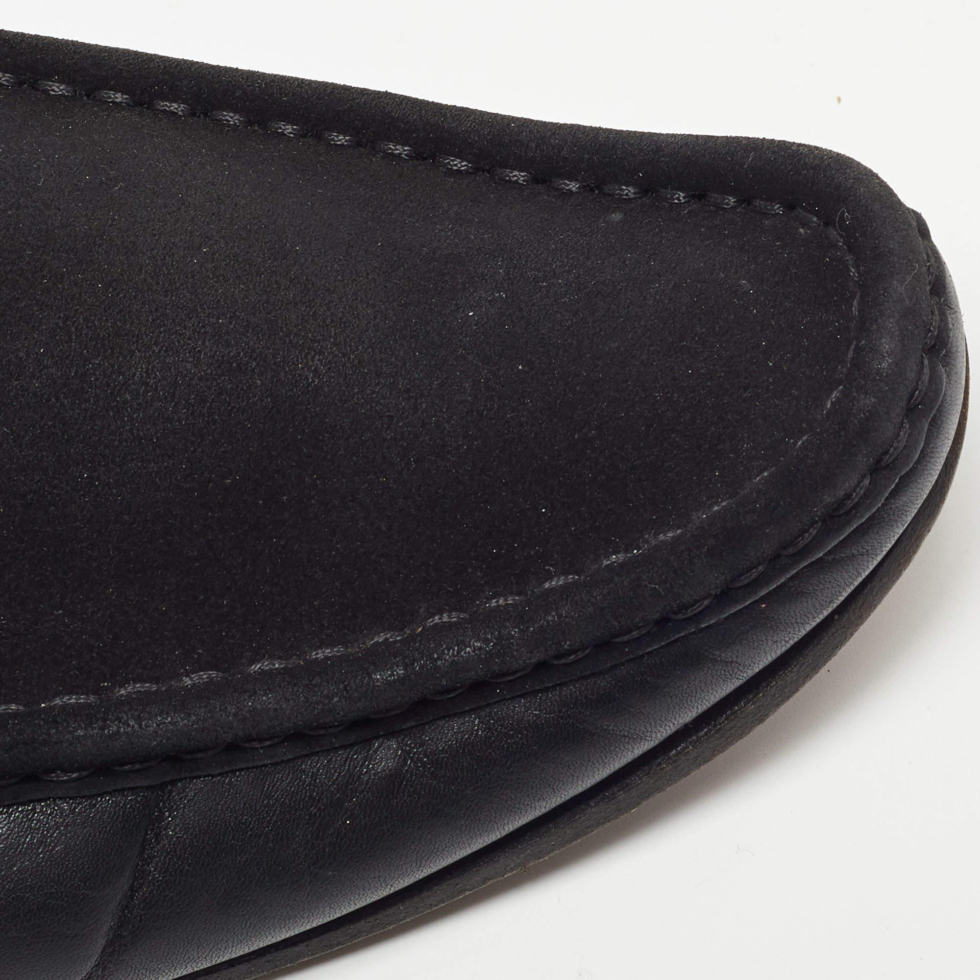 Gucci Mocasines de piel y ante negro Hysteria talla 43 en venta 2