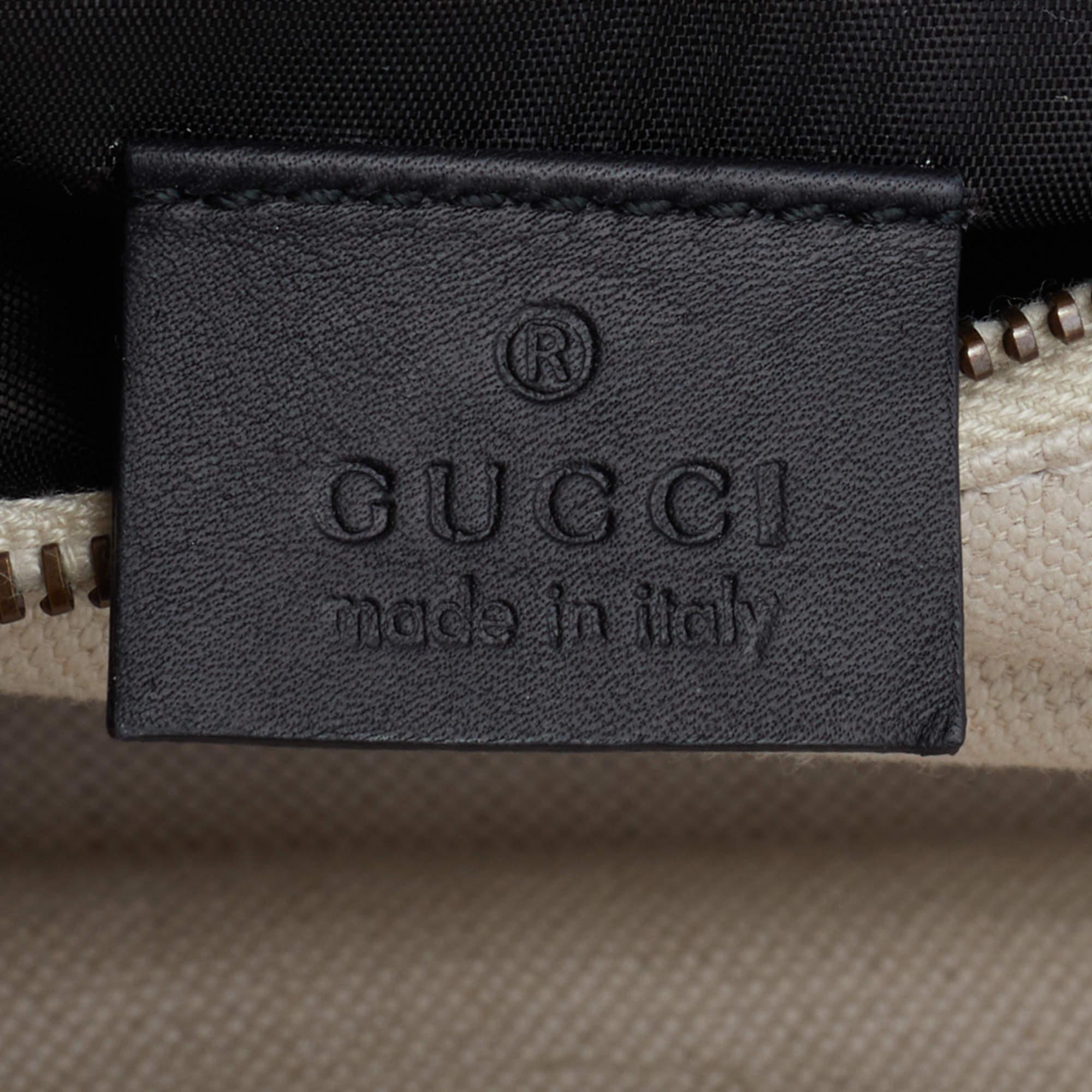 Gucci Black Leather And Suede Lady Stirrup Top Handle Bag 7