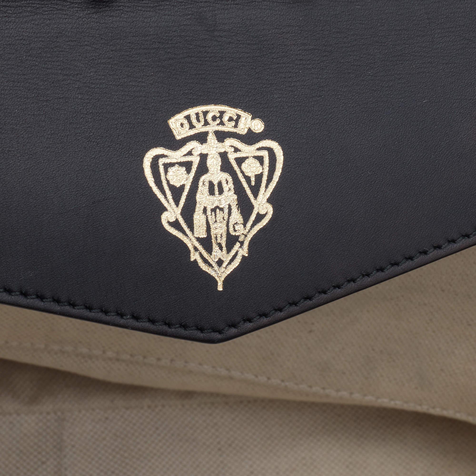 Gucci Black Leather And Suede Lady Stirrup Top Handle Bag 5