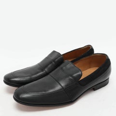 Gucci Black Leather and Suede Loafers Size 40