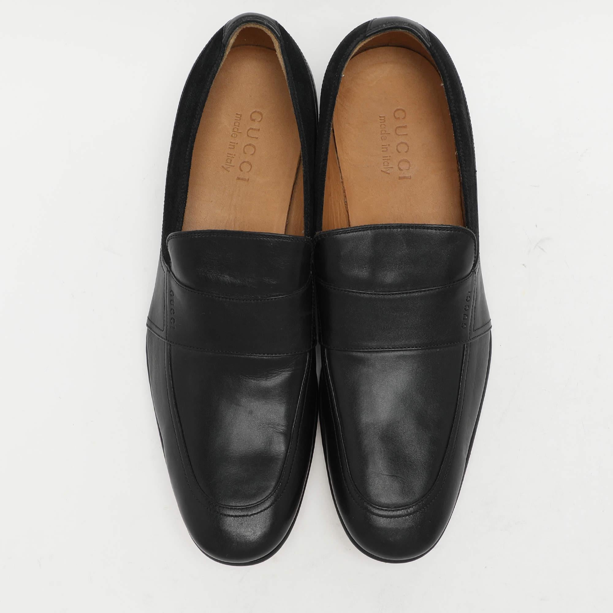 Mocasines Gucci de piel y ante negro talla 40 Negro en venta