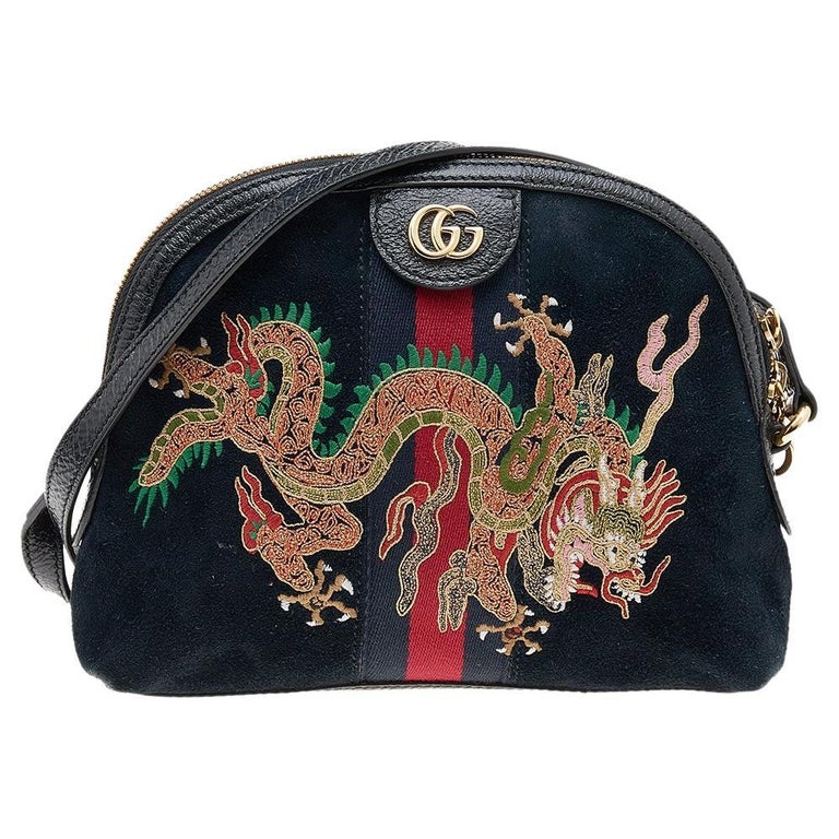 Gucci Black Leather And Suede Small Ophidia Dragon Embroidered Shoulder Bag  at 1stDibs | gucci ophidia dragon bag, gucci dragon bag, gucci dragon purse