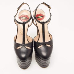 Gucci Black Leather Angel Pumps Size 36