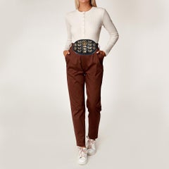 Gucci Black Leather Animal Stud GG Marmont Belt Bag