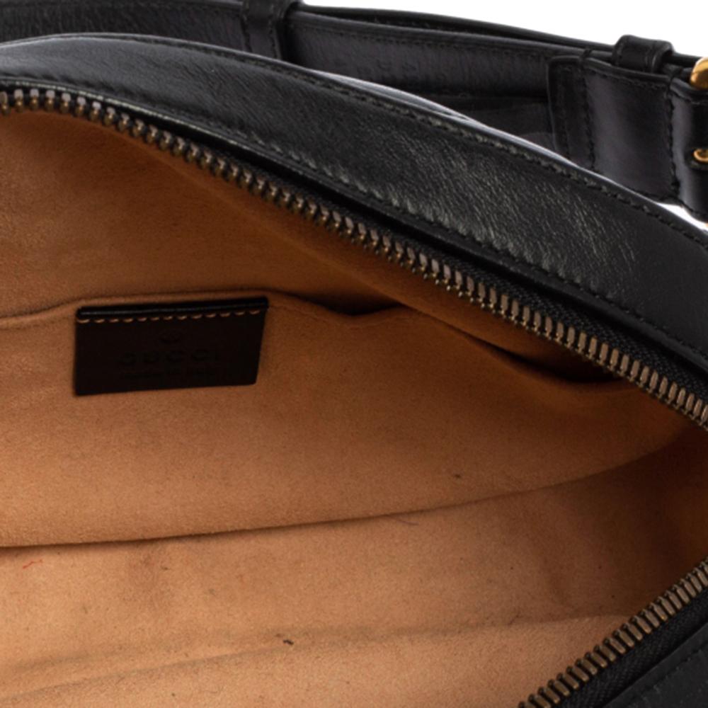Gucci Black Leather Animal Stud GG Marmont Belt Bag 1