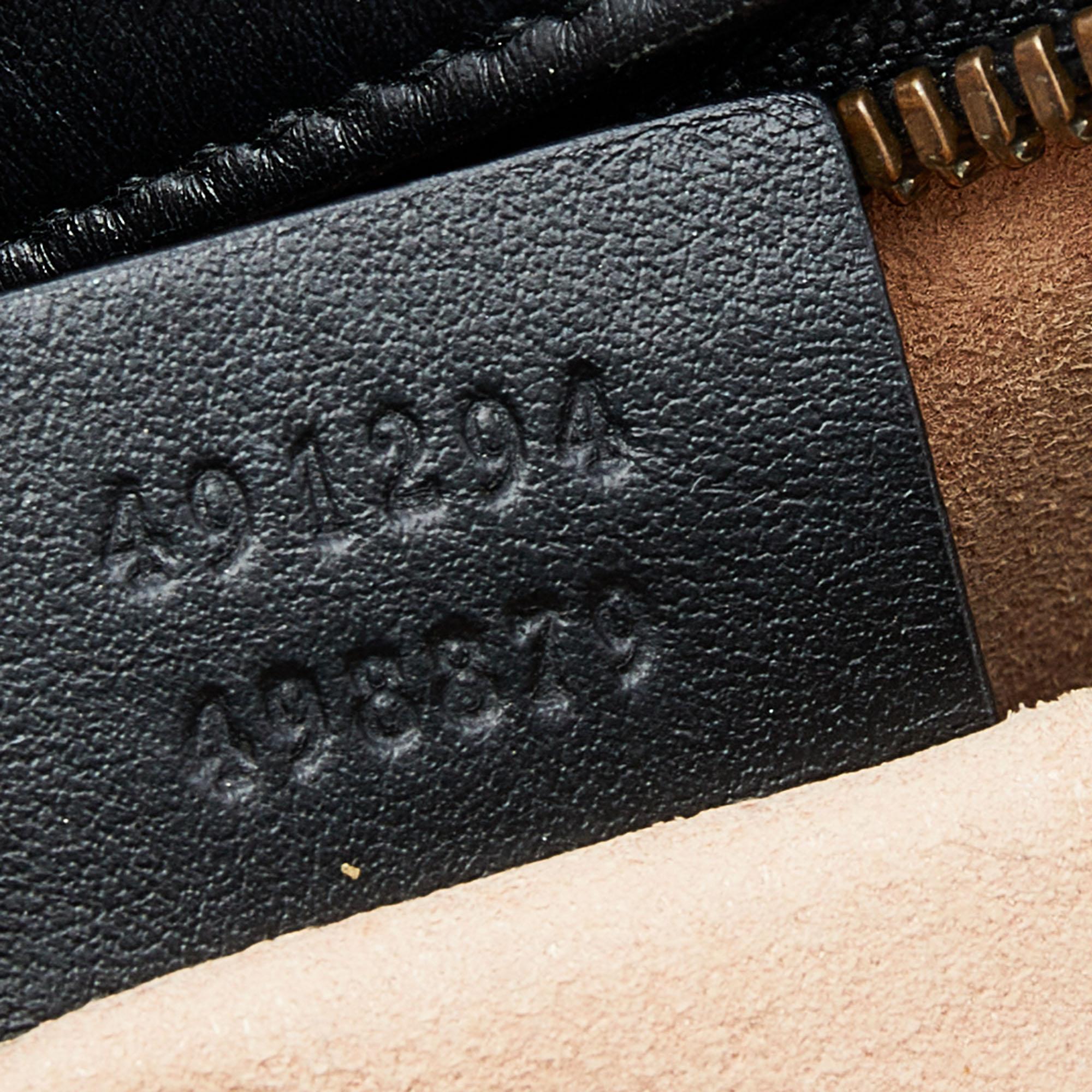 Gucci Black Leather Animal Studs GG Marmont Belt Bag 5