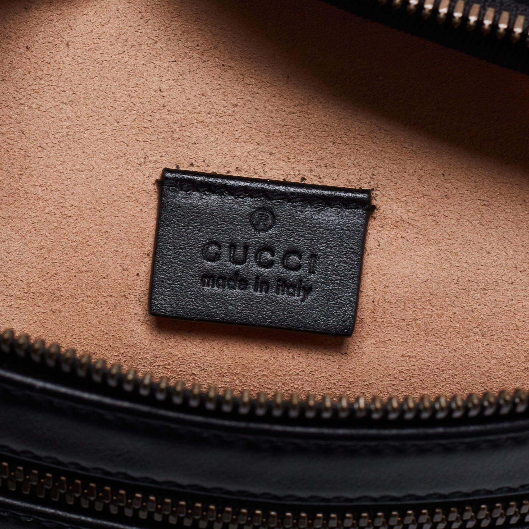 Gucci Black Leather Animal Studs Leather Belt Bag 7