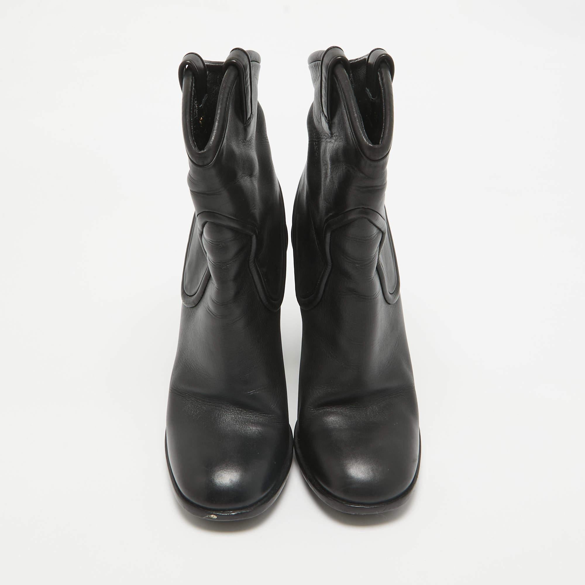 Noir Gucci - Bottines en cuir noir - Taille 38