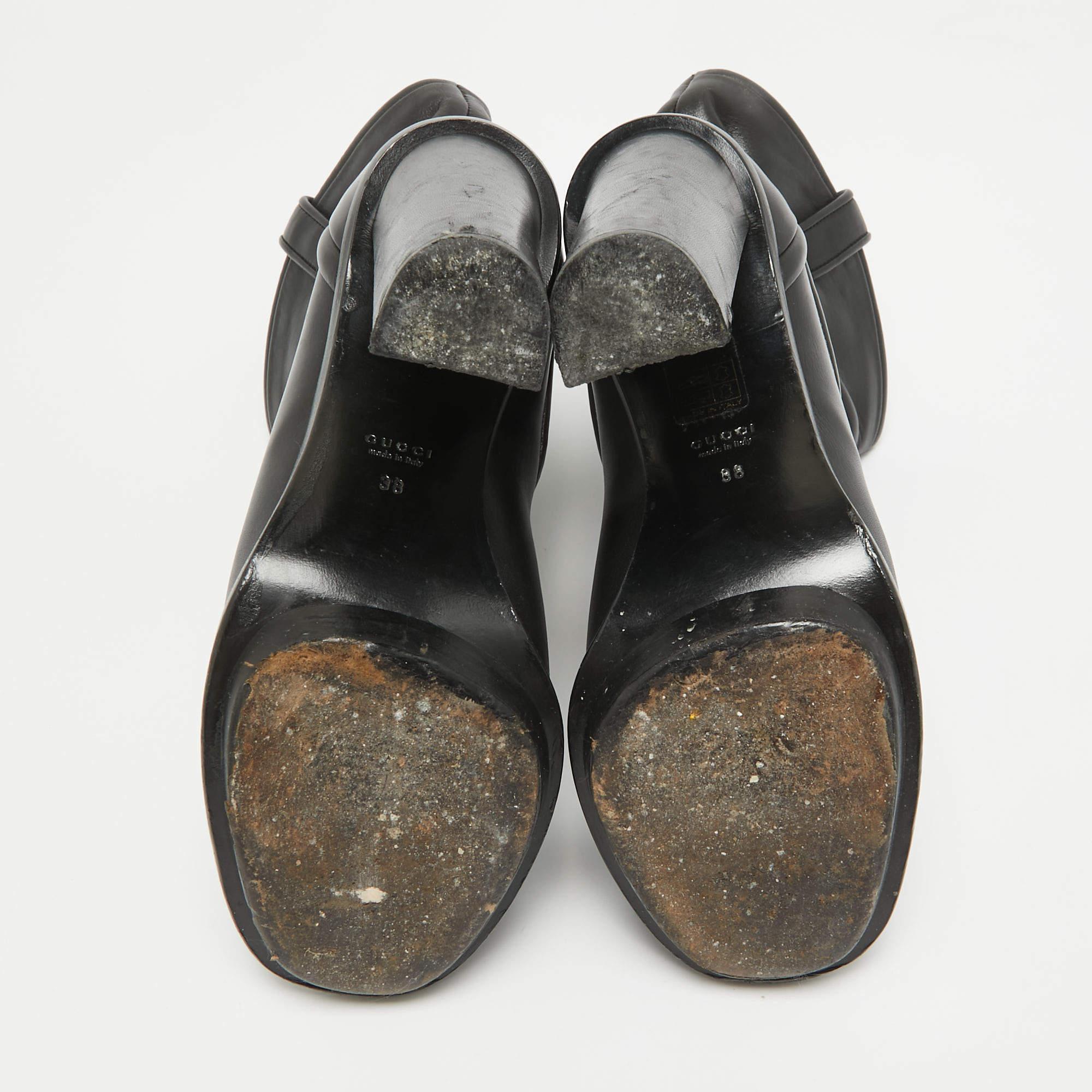 Gucci - Bottines en cuir noir - Taille 38 1