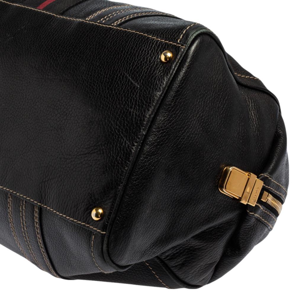 Gucci Black Leather Aviatrix Large Boston Bag 3