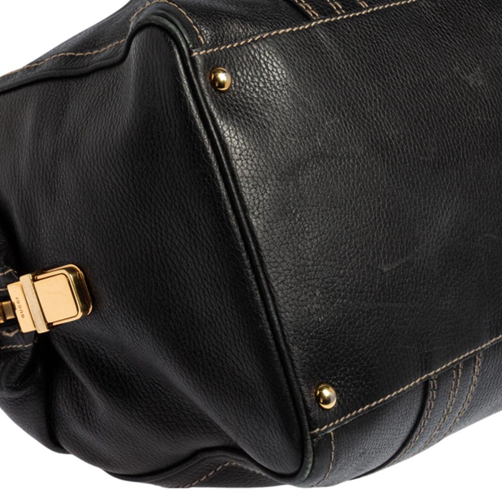 Gucci Black Leather Aviatrix Large Boston Bag 4