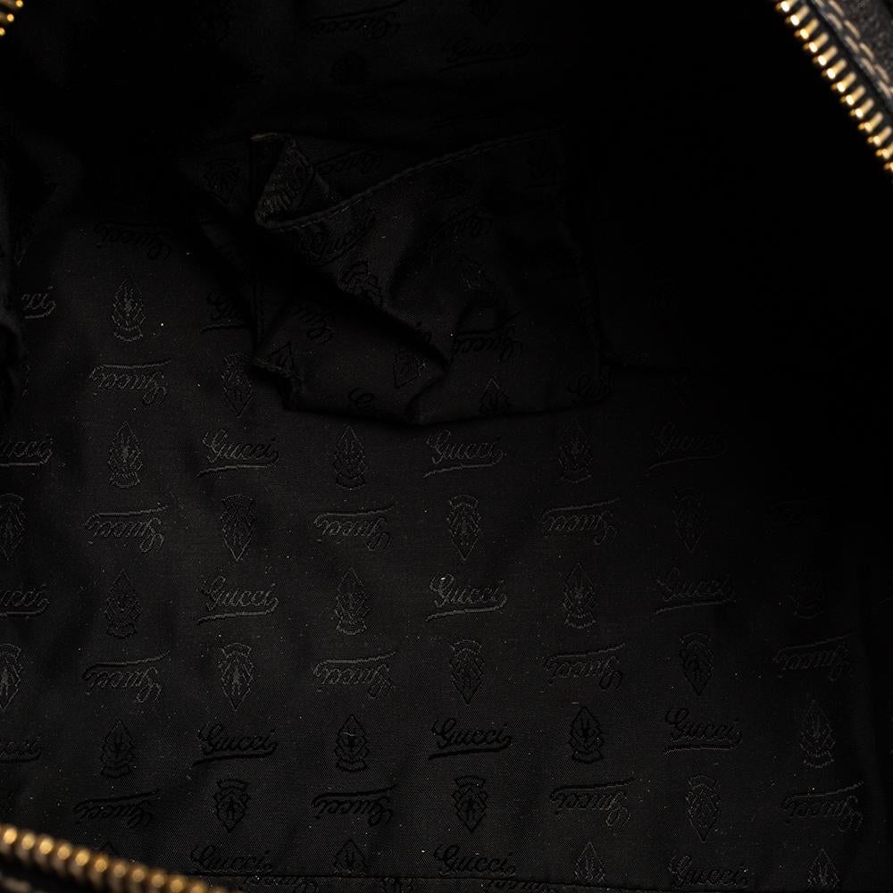 Gucci Black Leather Aviatrix Large Boston Bag In Good Condition In Dubai, Al Qouz 2