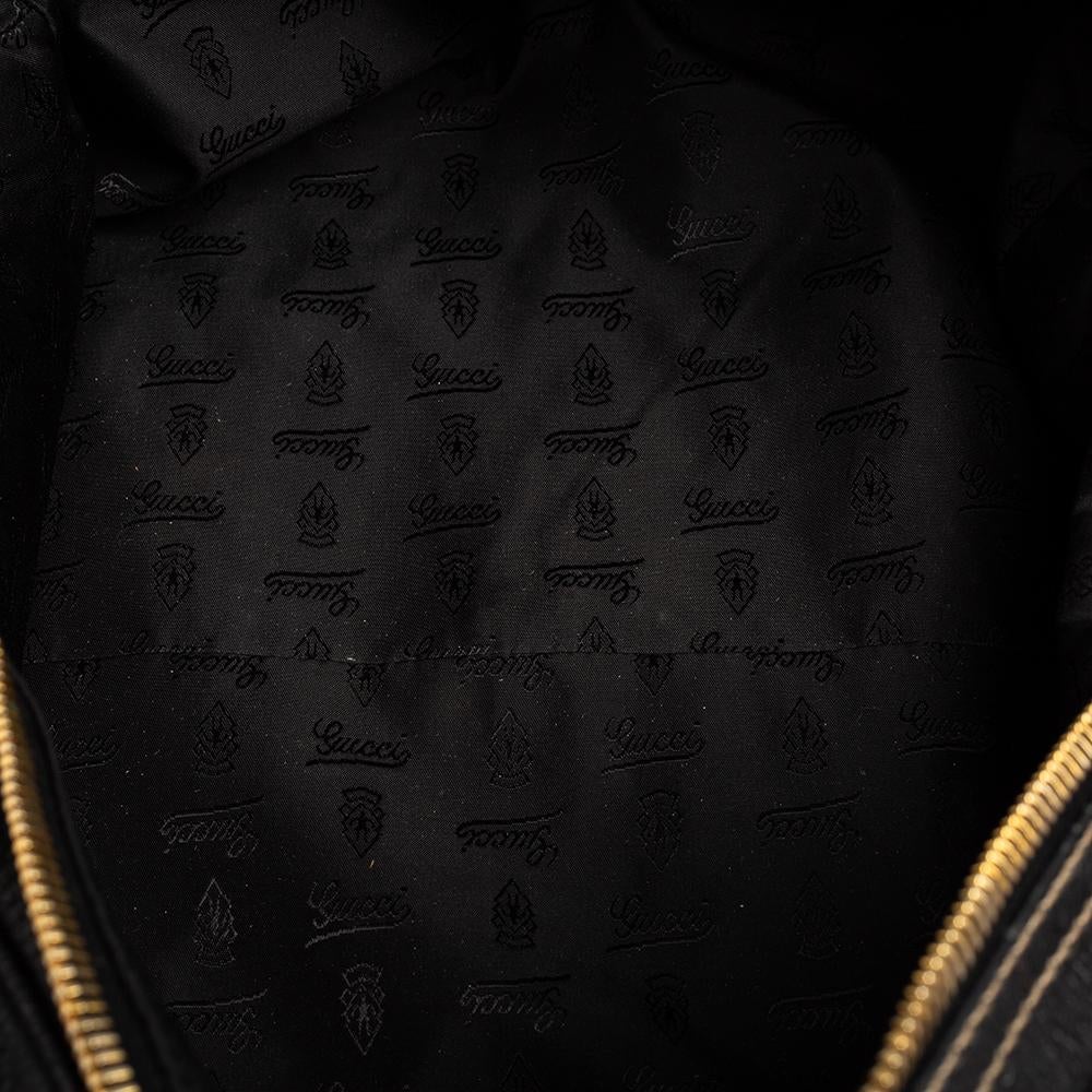 Women's Gucci Black Leather Aviatrix Large Boston Bag