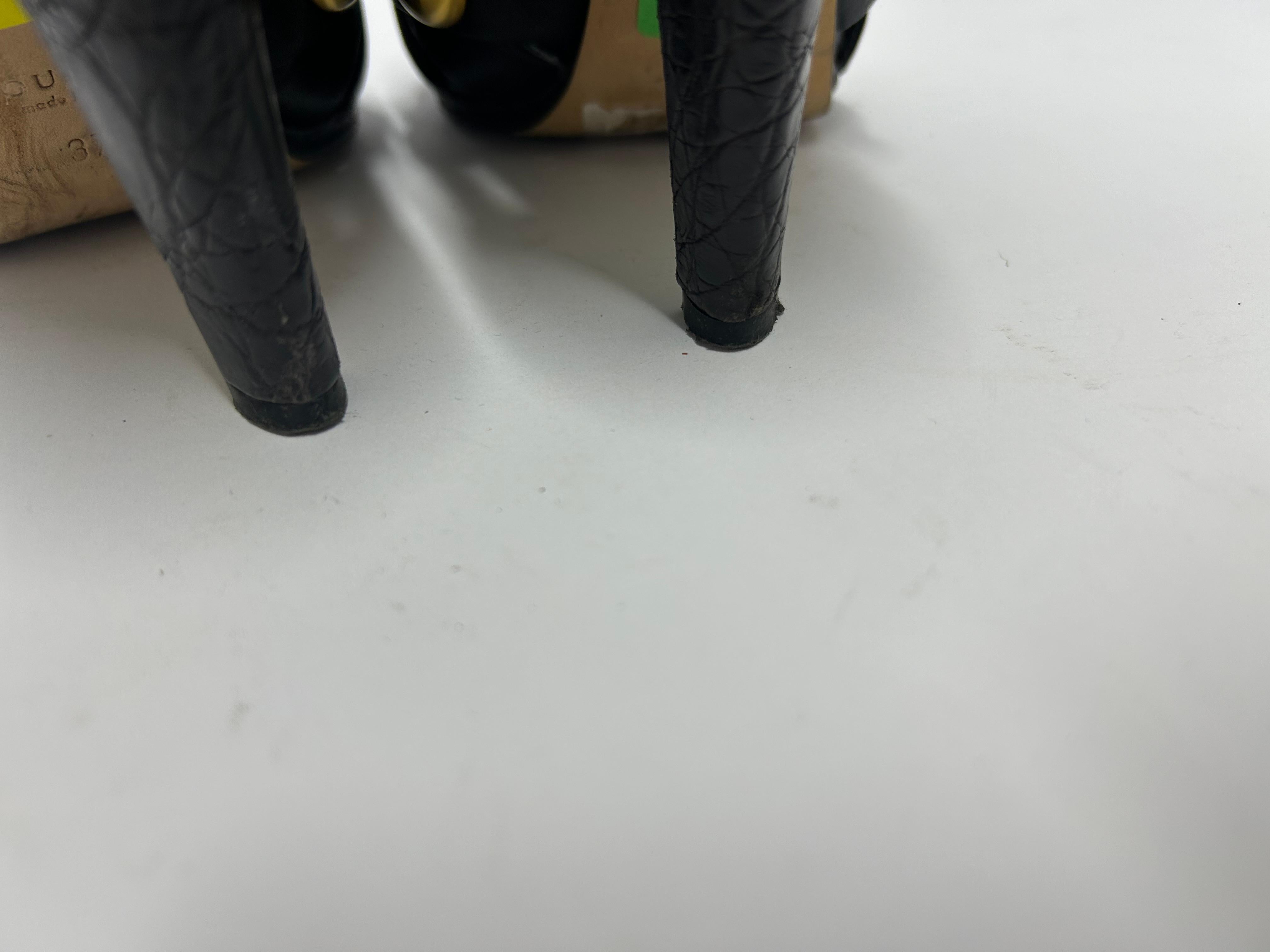 Gucci Babouska Crisscross Stiefeletten aus schwarzem Leder, Größe EU 37 im Angebot 8
