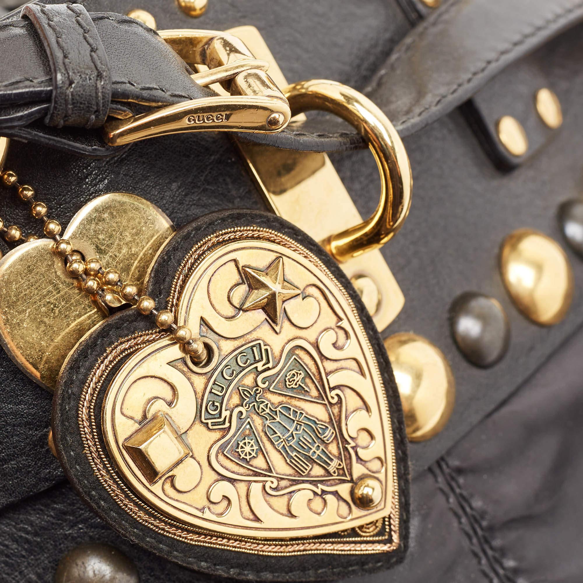 Gucci Black Leather Babouska Flap Satchel 3