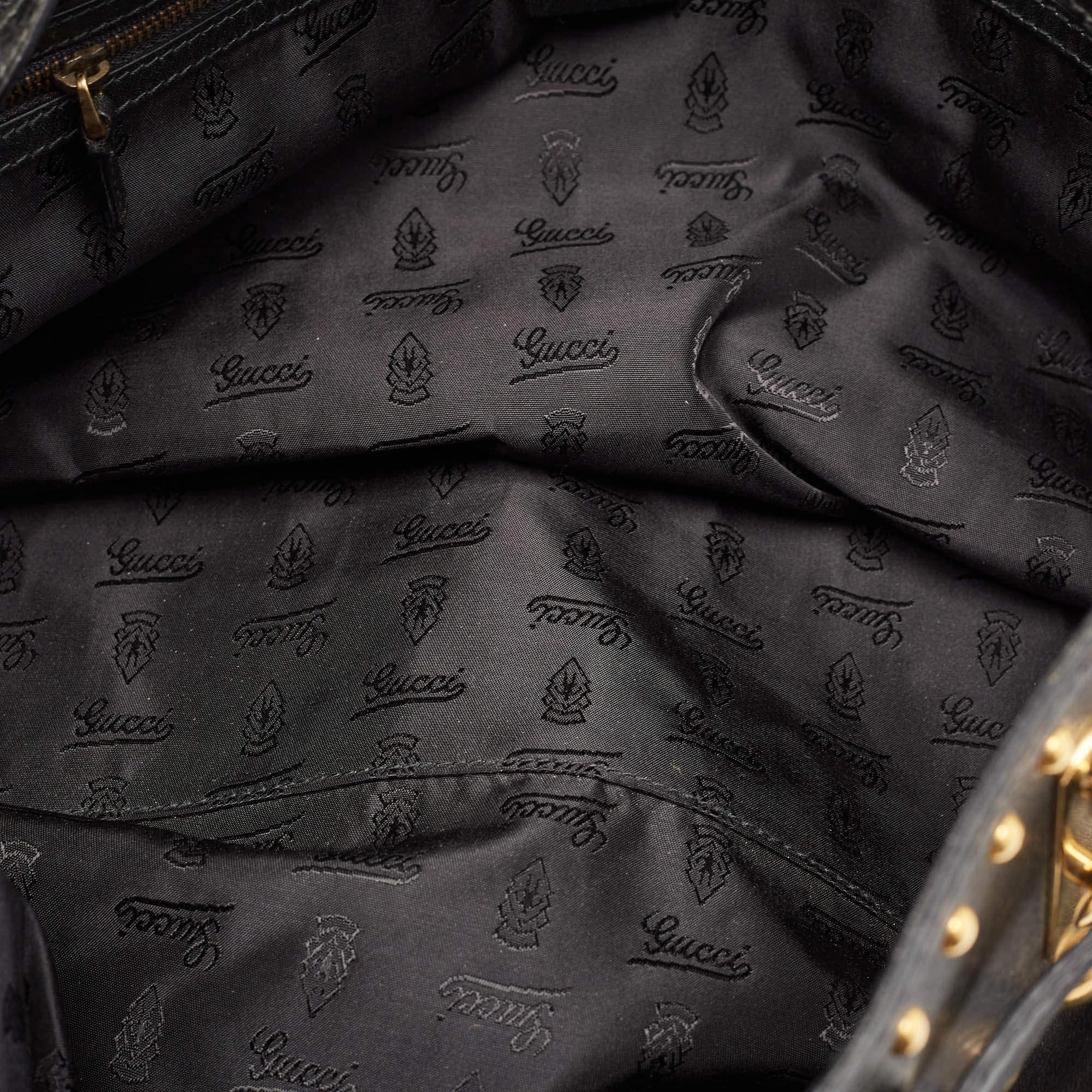Gucci Black Leather Babouska Flap Satchel 5
