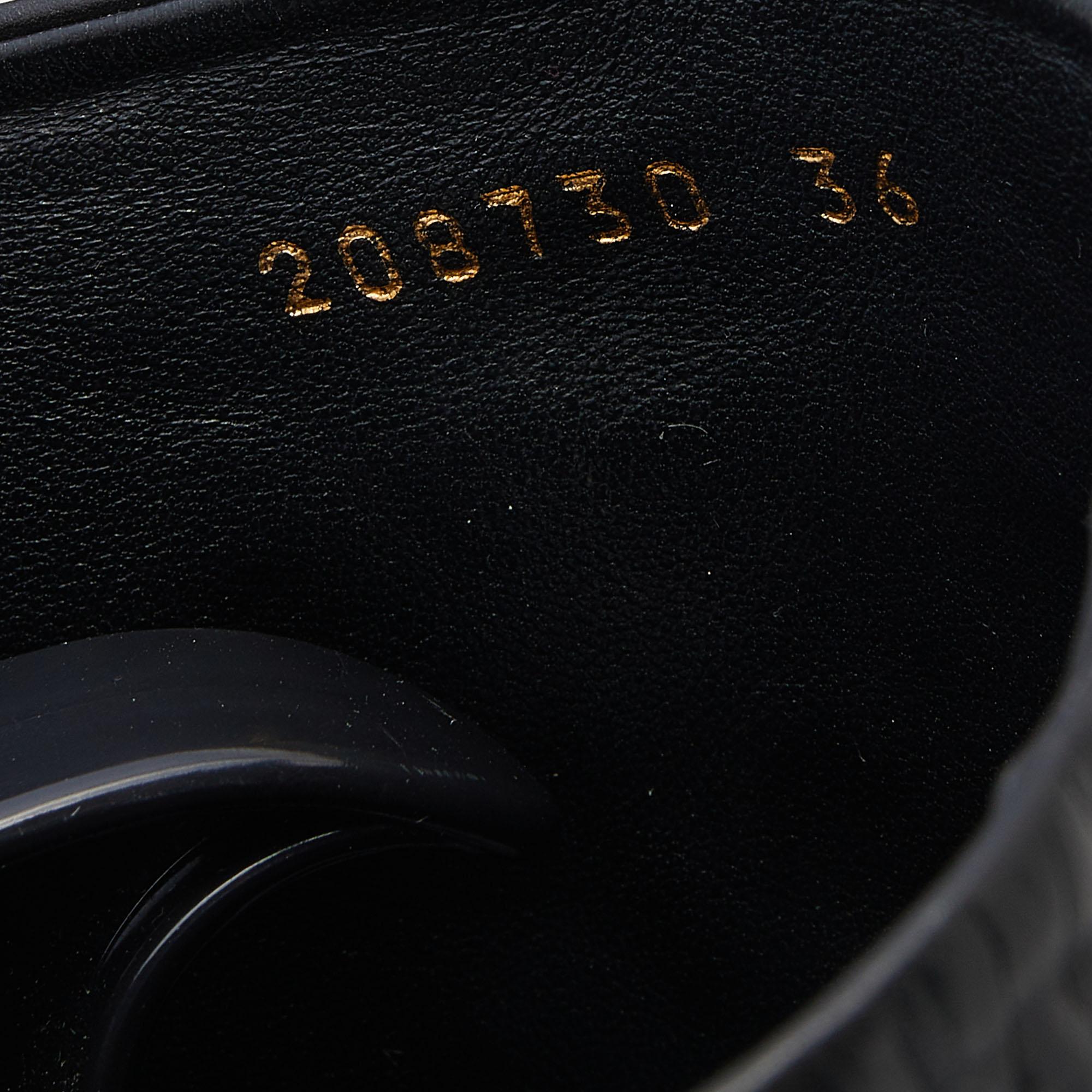 Gucci Black Leather Babouska Studded Mid Calf Length Boots Size 36 4