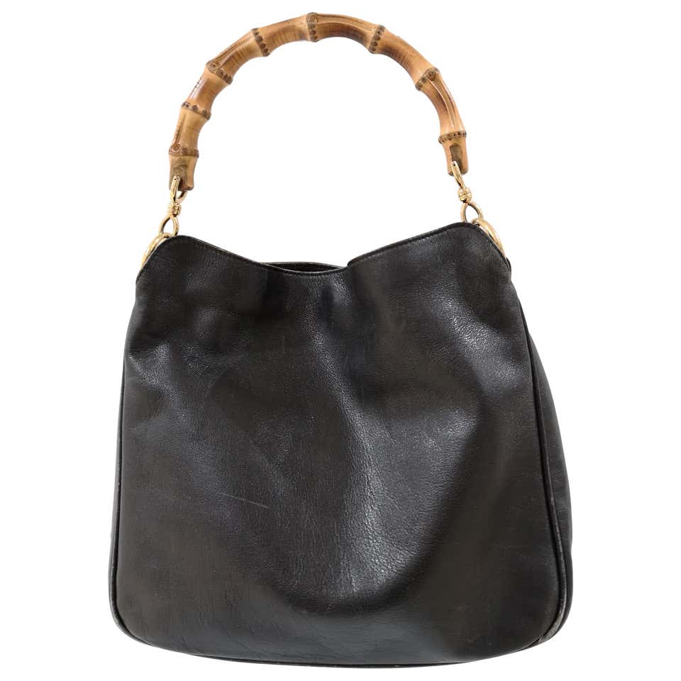 Gucci Black Leather Bamboo bag at 1stDibs | black leather gucci bag ...