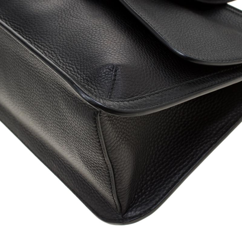 Gucci Black Leather Bamboo Daily Tassel Shoulder Bag 2