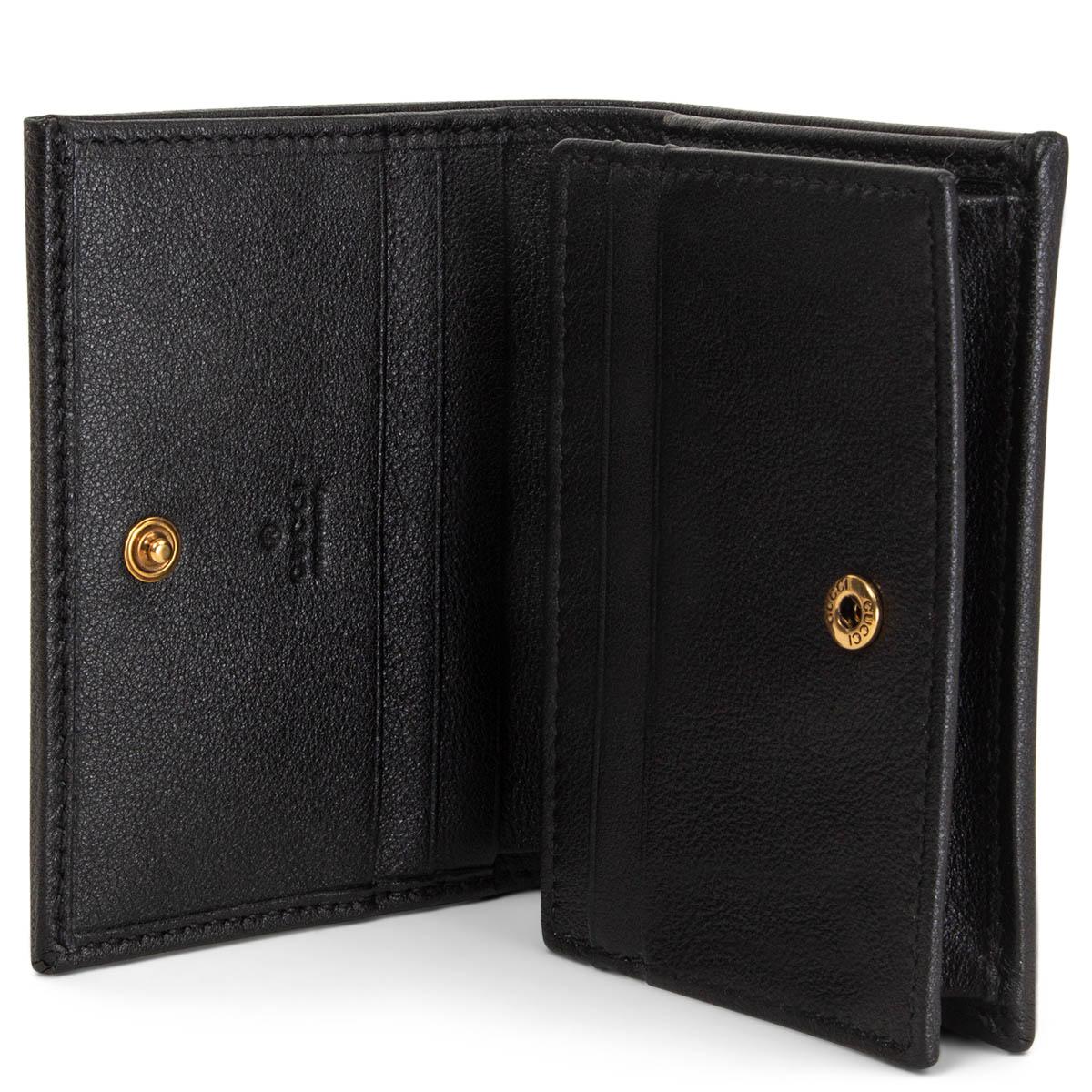 GUCCI BAMBOO DETAIL MINI Portemonnaie aus schwarzem Leder für Damen oder Herren
