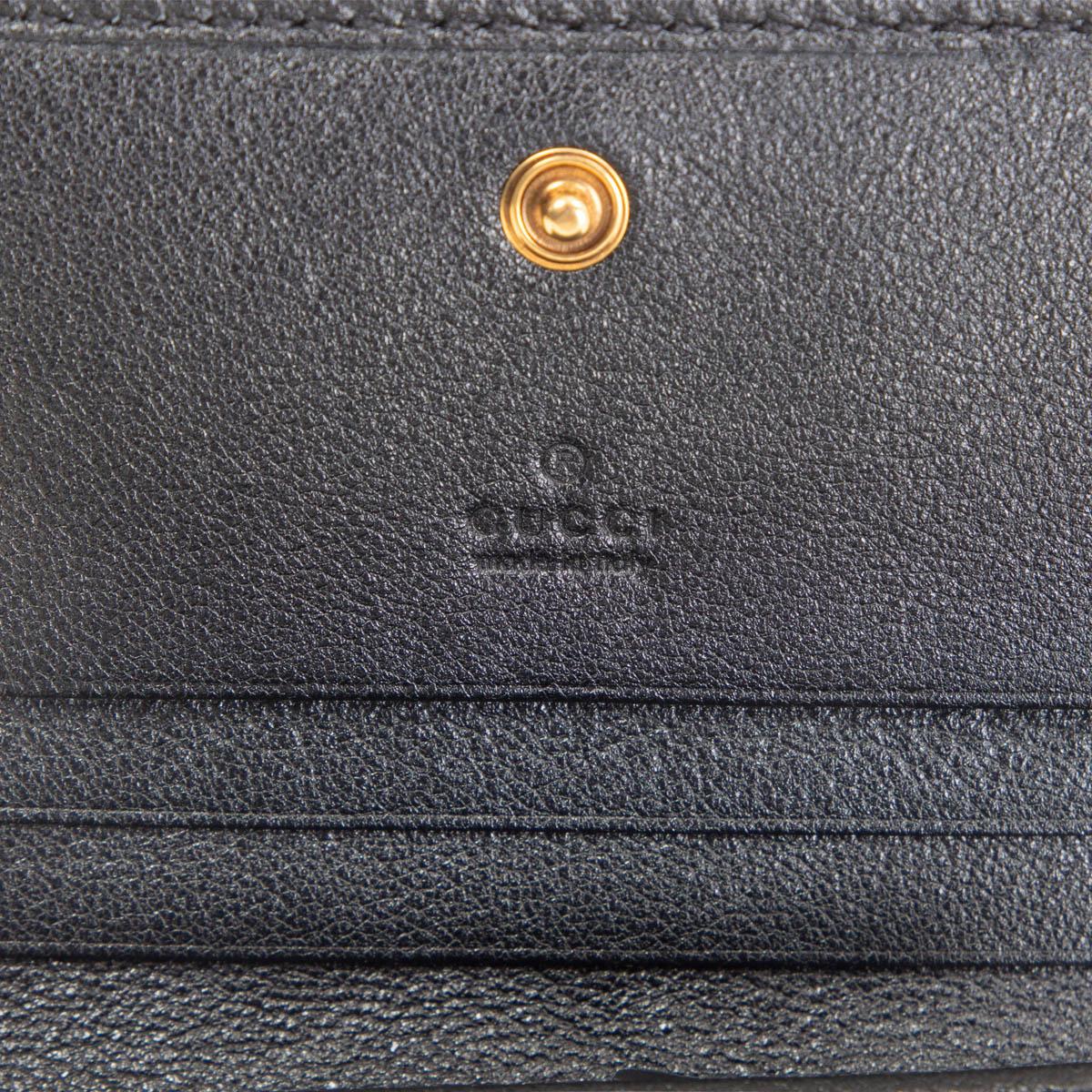 GUCCI black leather BAMBOO DETAIL MINI Wallet In New Condition In Zürich, CH