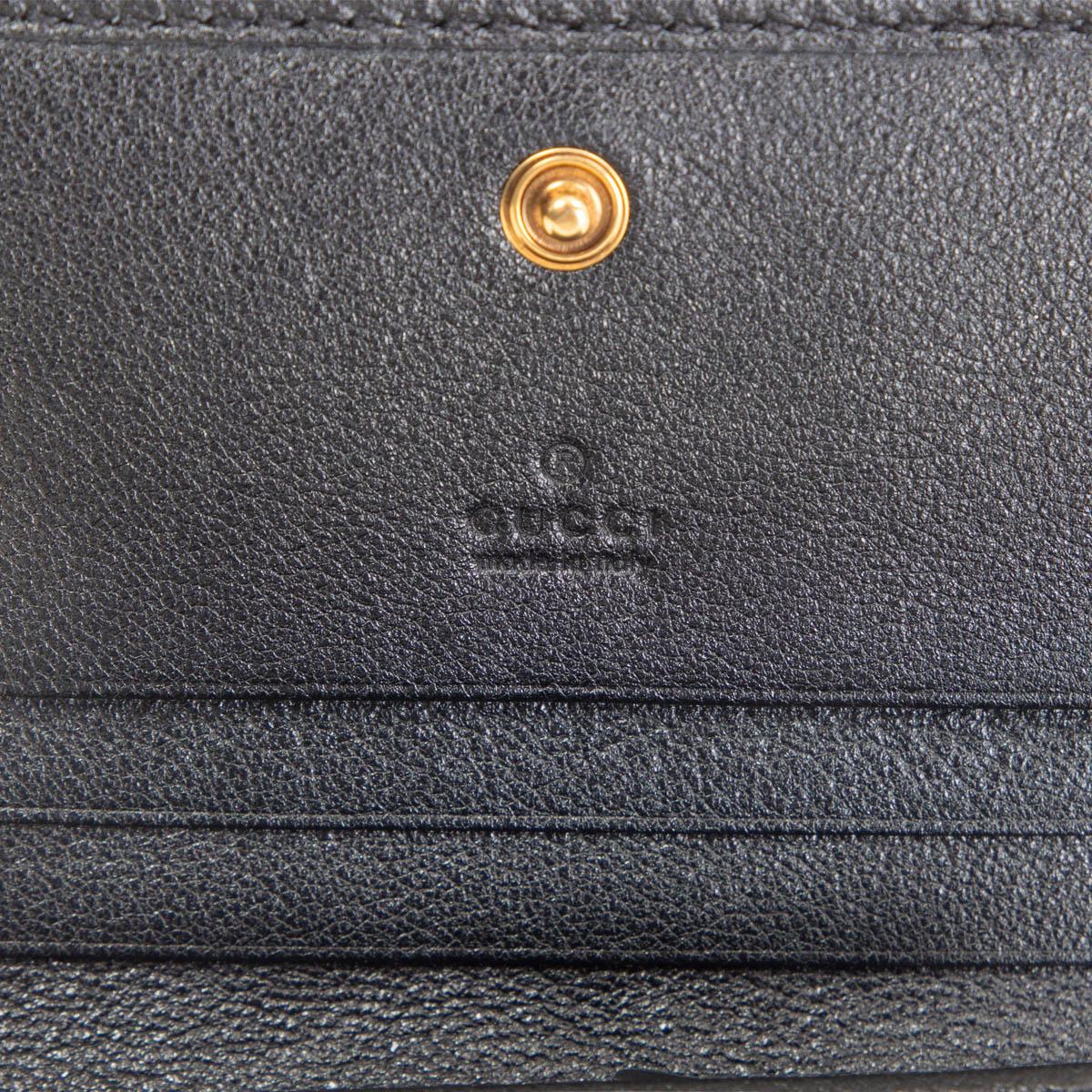GUCCI BAMBOO DETAIL MINI Portemonnaie aus schwarzem Leder 1