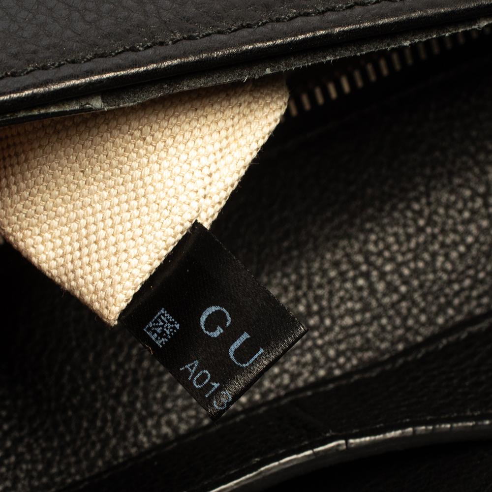 Gucci Black Leather Bamboo Handle Briefcase In Fair Condition In Dubai, Al Qouz 2