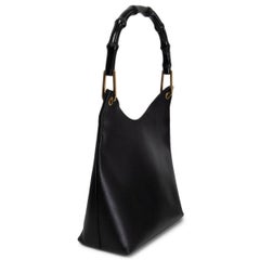 GUCCI Sac à bandoulière hobo BAMBOO à poignée en cuir noir