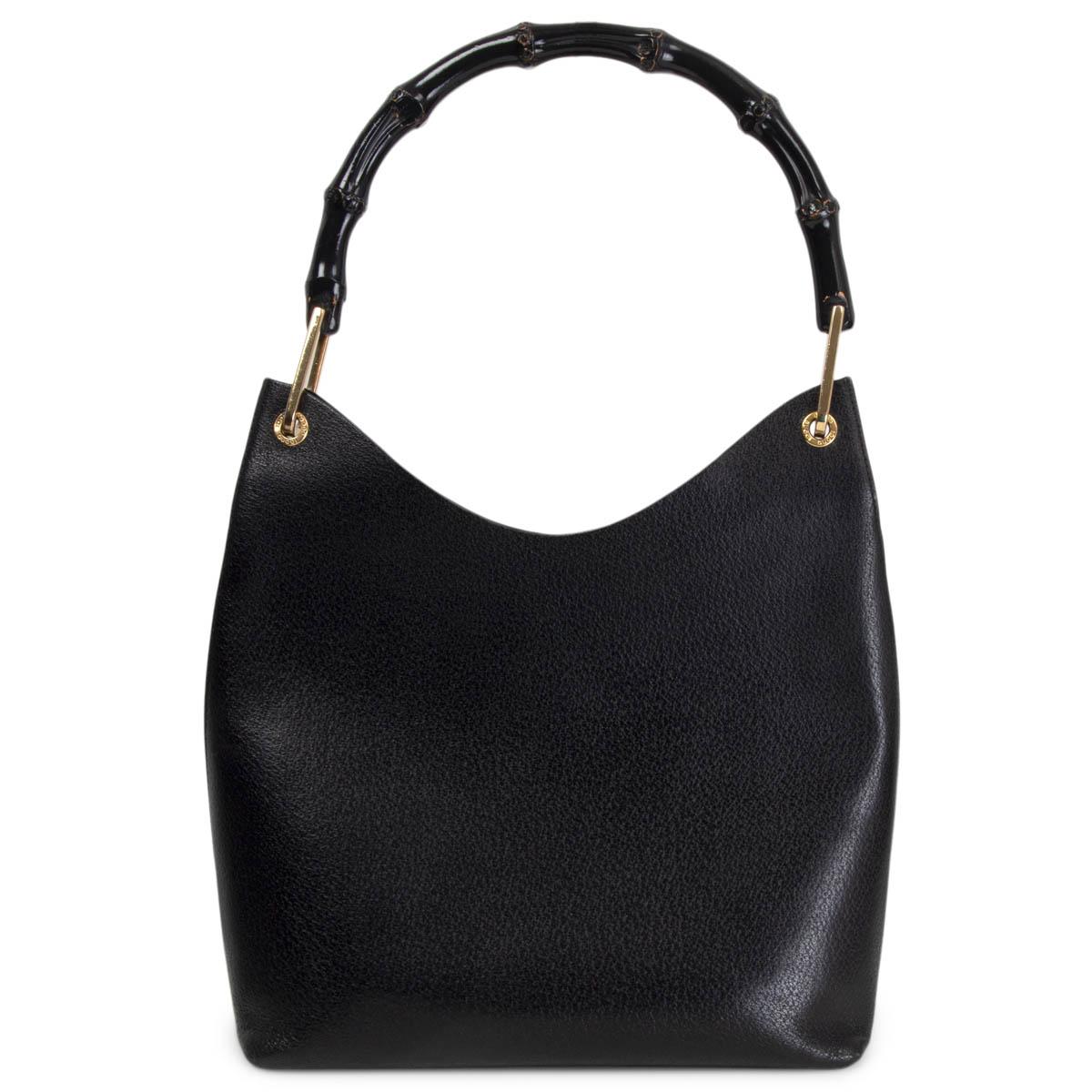 black gucci bag with bamboo handle