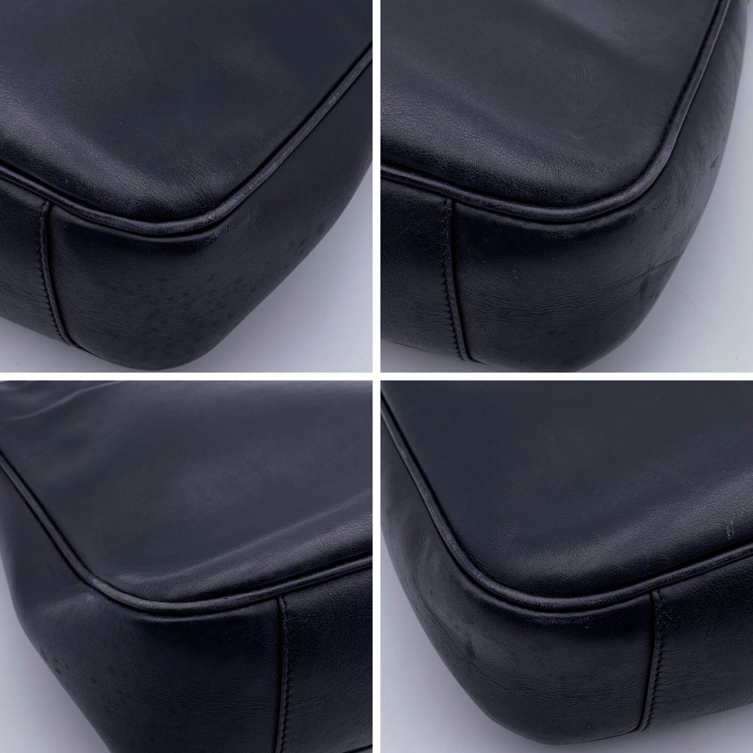Gucci Black Leather Bamboo Handle Tote Handbag 3