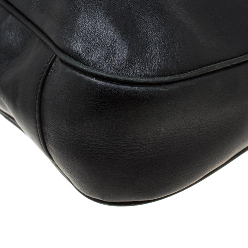 Gucci Black Leather Bamboo Shoulder Bag 3