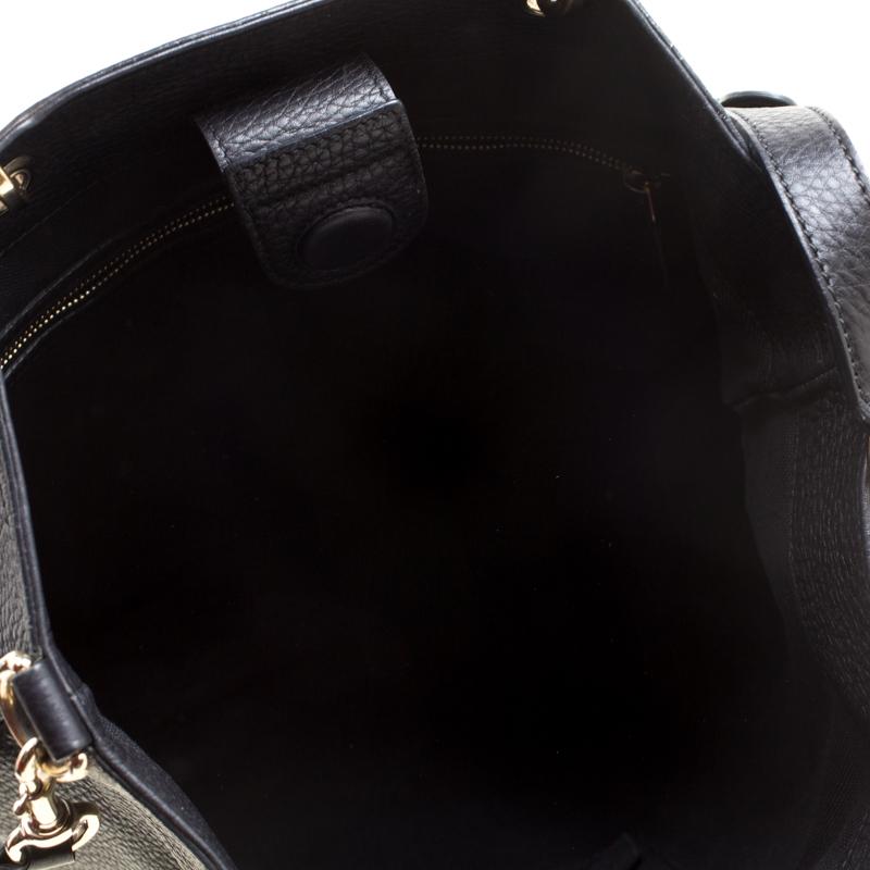 Gucci Black Leather Bamboo Top Handle Bag 2
