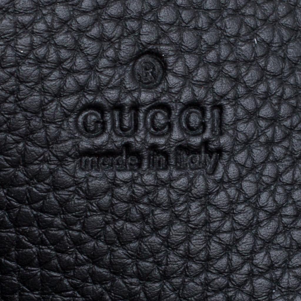 Gucci Black Leather Bamboo Top Handle Bag 4