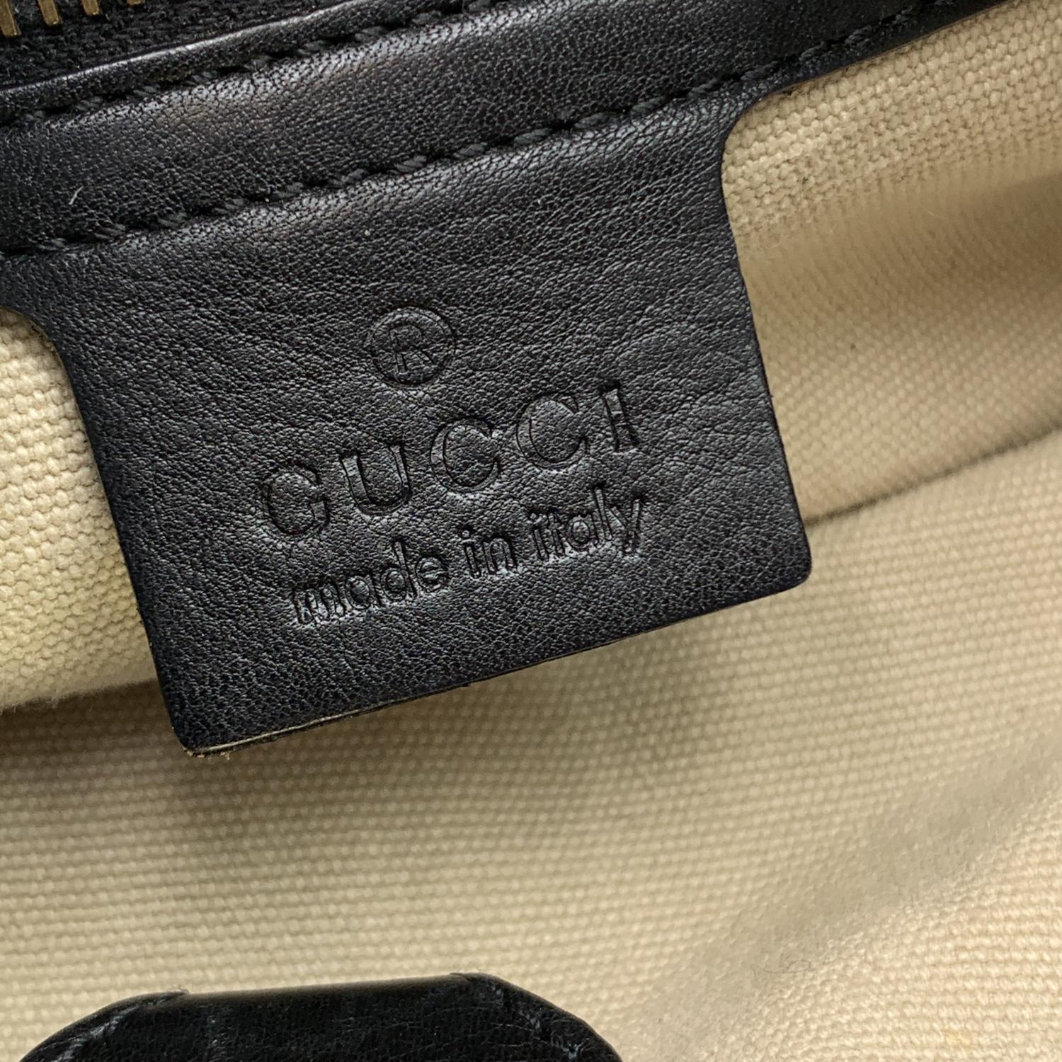 Gucci Black Leather Bamboo Tote Bag Handbag Satchel 1