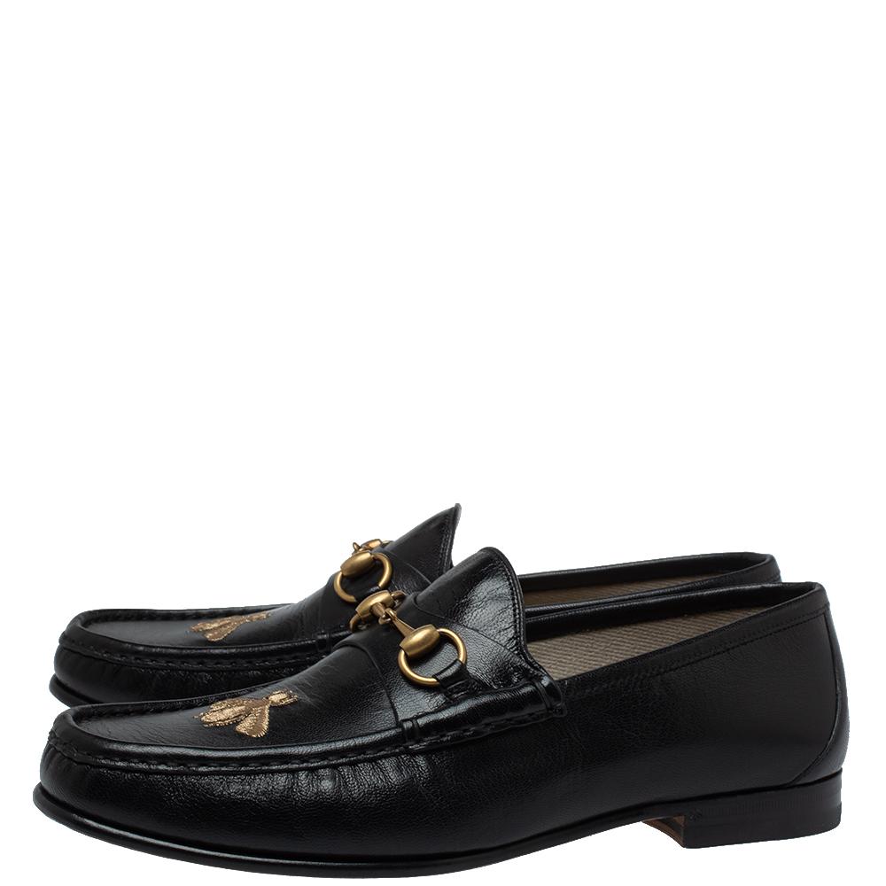 gucci loafers with bee logo