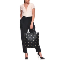 Gucci Black Leather Bee Star Two-Way Tote