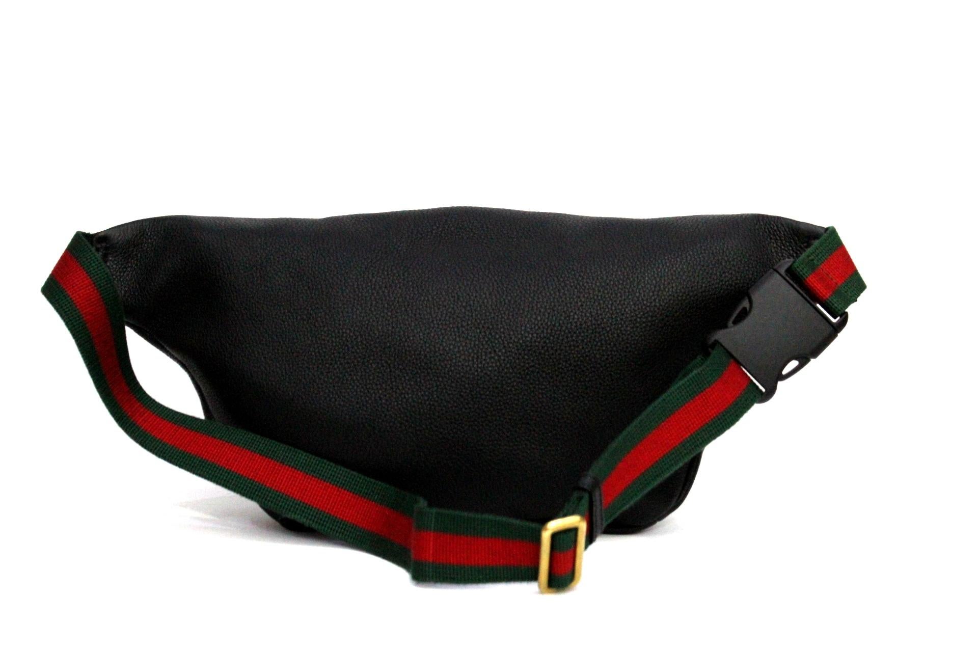 Gucci Black Leather Belt Bag In New Condition In Torre Del Greco, IT