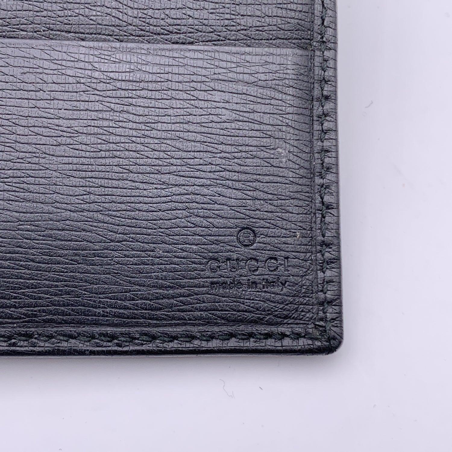 Gucci Black Leather Bifold Card Wallet with GG Logo 1